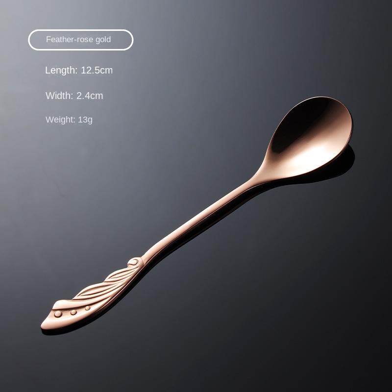 HANYANG304 Совок для кофе из нержавеющей стали в форме цветка, титановый, позолоченный, красочный