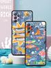 Синий Чехол для Телефона с Рыбами Океана для Samsung Galaxy A55 A35 A17 A07 A15 A13 A25 A51 A71 A72 A73 A32 A52 A52S A41 5G Мягкий ТПУ Чехол-Сумка