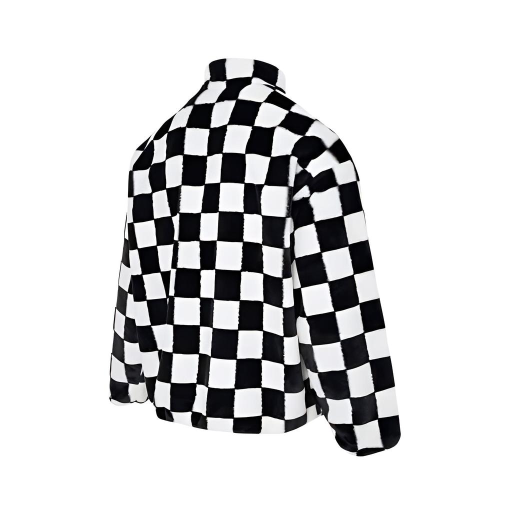 Vans Off The Wall 1966 Удобная флисовая куртка с длинным рукавом и воротником-стойкой Женские куртки Черный Белый VN000KD5E2O