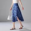 SOFSIL 2026 Summer Silk Blend Print Midi Skirt