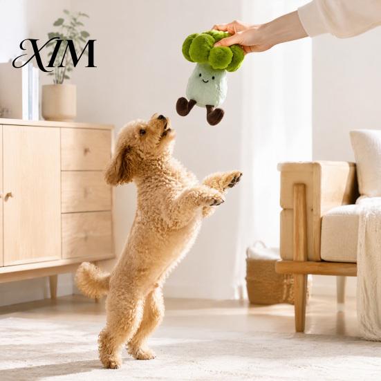 Soft Chew Toys for Puppies Plush Cauliflower Dog Toy, Interactive Squeaky Stuffed Toy Small And Medium Dogs, Puppy Teething Pet Boredom Buster