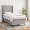 3131241 vidaXL Divan Bed with Mattress Light Grey 90x200 Cm Fabric