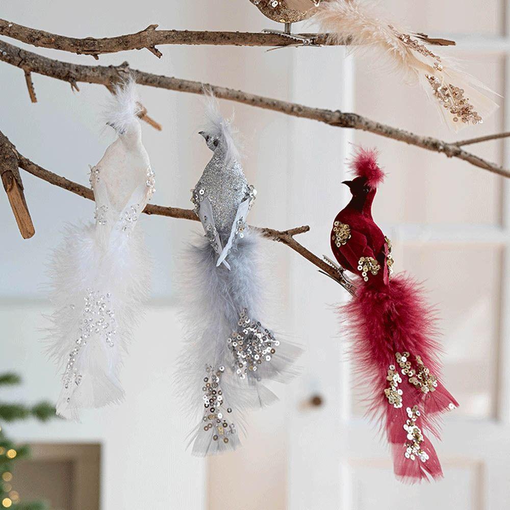 Glitter Glitter Christmas Bird Ornaments Realistic Christmas Tree Decoration  Christmas Tree