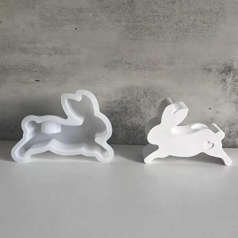 Cartoon Rabbit Candlestick Molds Handmade Bunny Tealight Molds  Home Table Decoration
