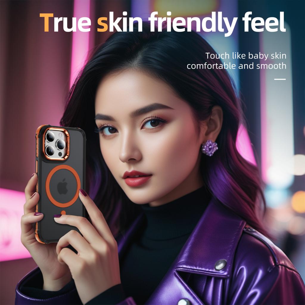 For iPhone 13 Pro Case with Lens Kickstand Matte Phone Back Cover Compatible with MagSafe