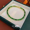 Gold Electroplated Emerald Zircon Bracelet: Light Luxury, Exquisite Design, High-End Jewelry.