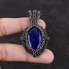 Faceted Blue Sapphire Pendant Copper Wire Wrapped Jewelry Handmade Pendant Gemstone Copper Pendant Gift For Anniversary Wire Wrapped Pendant