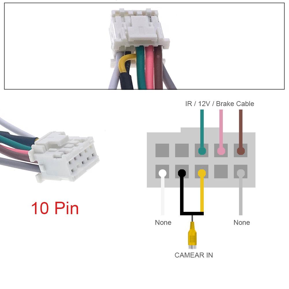1pc 10Pin Rear View Backup Camera RCA Input Cable For Android Car Stereo Radio
