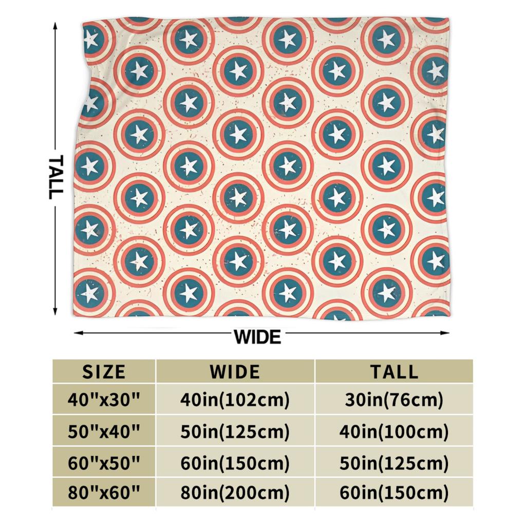 Captain America Flannel Blanket Funny Throw Blanket for Bed Sofa Couch 150*125cm Plush Thin Quilt