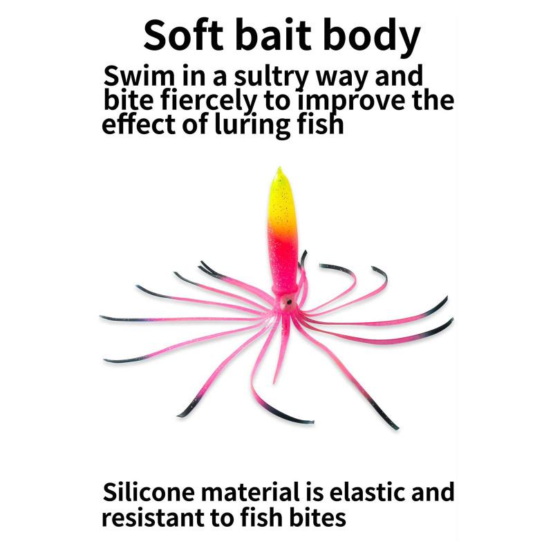 28см32г Светящаяся приманка для ловли осьминога Реалистичная юбка кальмара Рыболовная приманка Рыболовные снасти для морской воды