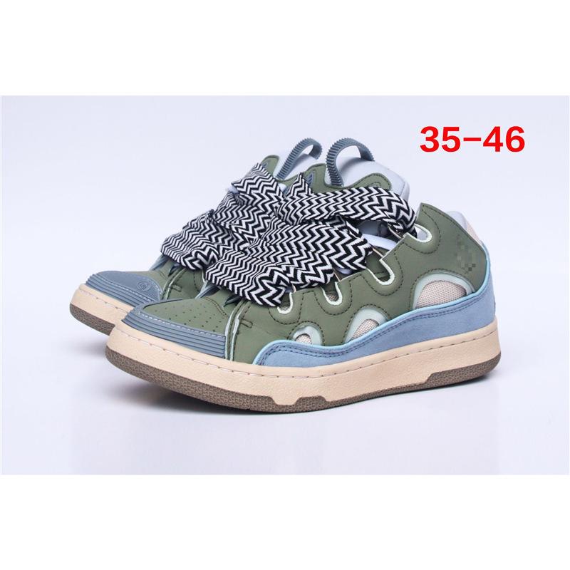 Men'S And Women'S Leather Splicing LaceUp Catwalk Bread Shoes Platform Casual Shoes Curb Trend