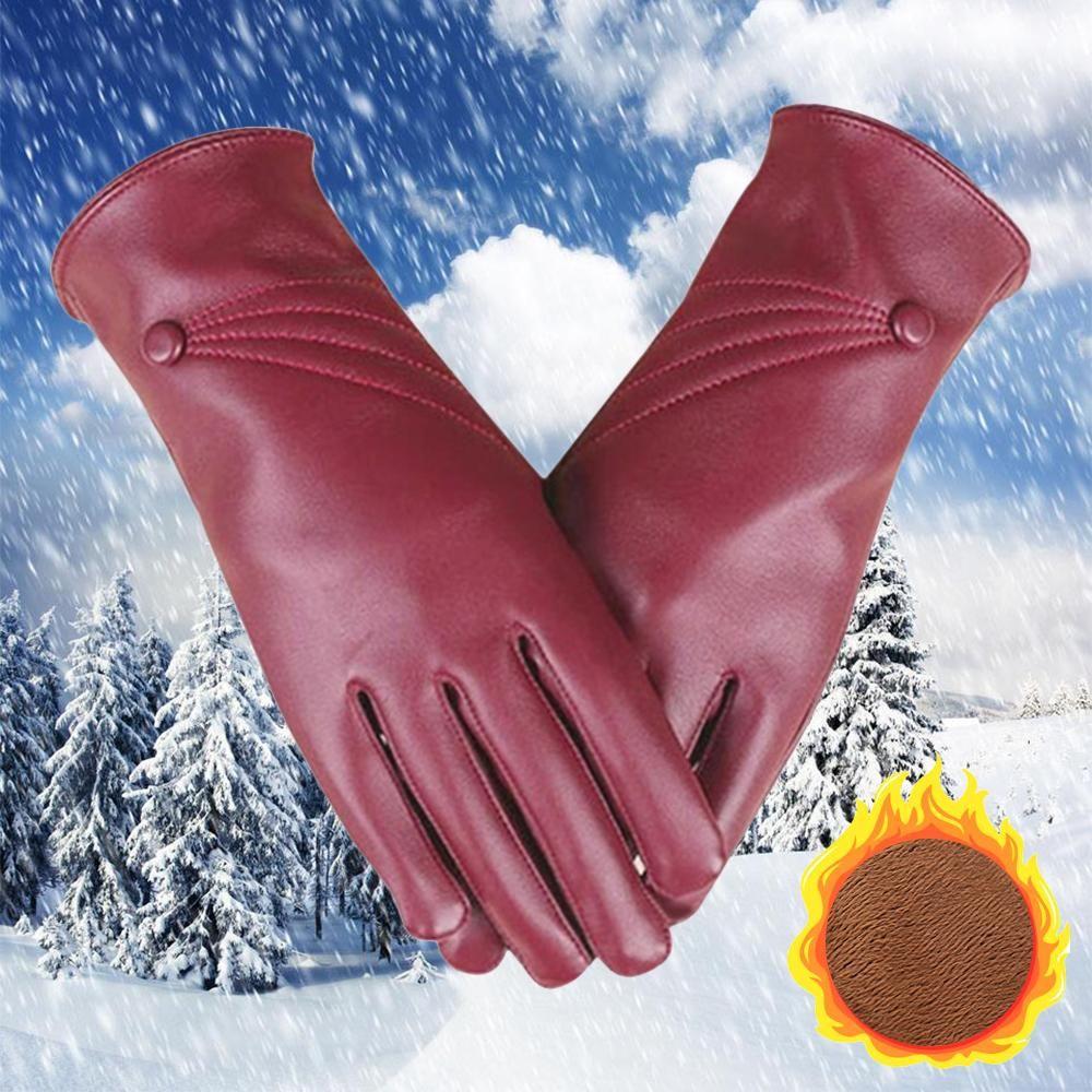 Зимние прохладные утолщенные теплые ветрозащитные перчатки для сенсорного экрана в стиле панк из искусственной кожи перчатки из кашемира