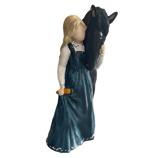 Фигурка девочки-лошади из смолы, статуэтка ангела-пони, скульптура для дома, офиса