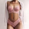 Женское сексуальное сплошное кружевное прозрачное нижнее белье из двух частей