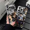 A-Атака Титанов Аниме Мягкий Чехол для Телефона для iPhone 16 16E 17 Air 15 Pro Max 14 Plus 13 Mini 11 12 7 Черный Чехол Задняя Панель