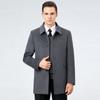 Winter Woolen Woolen Coat for Middle-aged and Elderly Men, Medium and Long, Removable Goose Down Lining, Nizi Windbreaker, Cashmere Coat