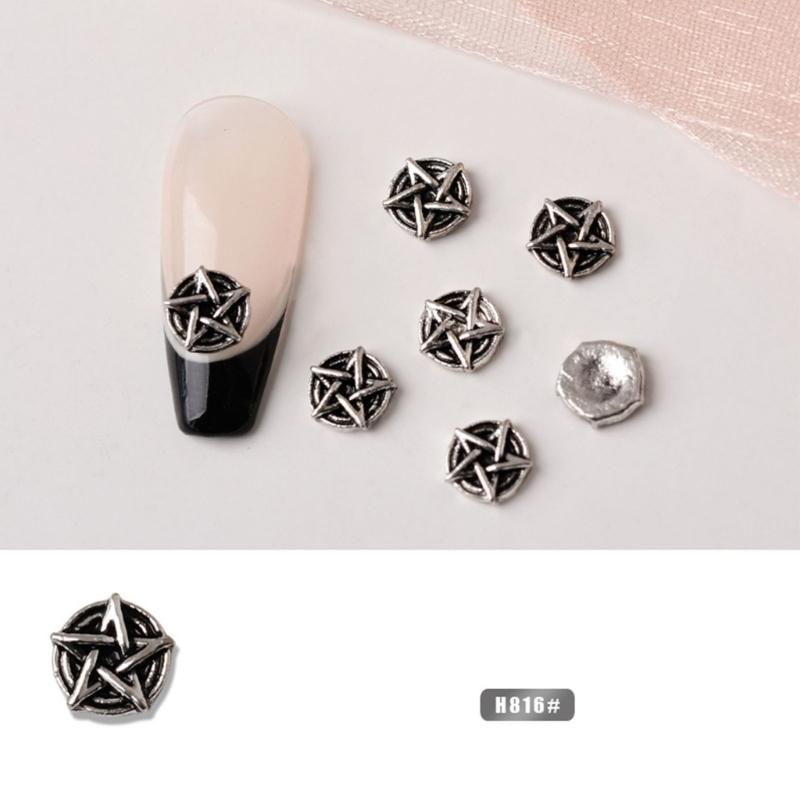 10 шт. - Серия 'Кресты' 3D Шармы для Дизайна Ногтей, Металлические Punk-Chrome Hearts Камни-Украшения для Ногтей Наклейки для Украшения Ногтей на Руках и Ногах