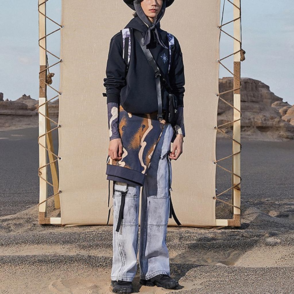 Li-Ning Совместная спортивная толстовка X Dunhuang Museum Cf Trace Series, мужская толстовка с капюшоном черного цвета AWDQC51-3