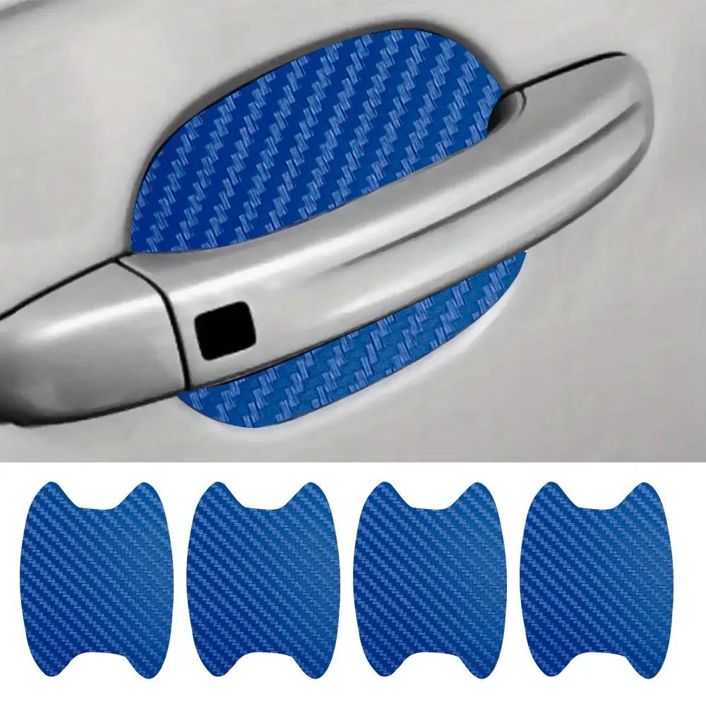 4 шт./компл., молдинги для стайлинга автомобиля, наклейка на дверь автомобиля, наклейка из углеродного волокна, устойчивая к царапинам крышка, защитная пленка для авто...