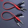 JCD 1pcs 2 Alligator Clip To 1 Male or Female DC Power Plug Connector Adapter 25CM Wire DC 5.5*2.1mm Clips Crocodile Test Leads