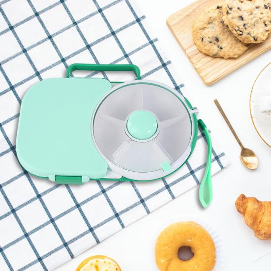 Вращающийся контейнер для закусок с крышкой, вращающийся набор, портативная коробка для конфет для детей, конфетный столик, тарелка для дыни, герметичная коробка для закусок для дома, офиса, школы, пикника