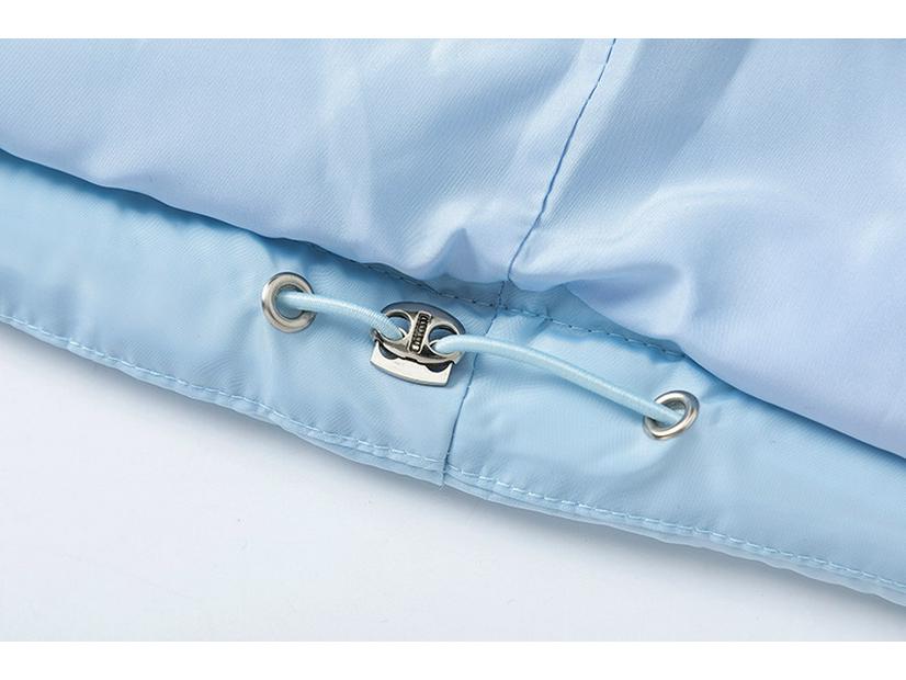 Trapstar Retro Stand Collar Blue Cotton Jacket with Small Logo Embroidery - Loose Fit Outerwear for Couples