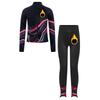 Kids Figure Skating Jacket Set Stand Collar Long Sleeve Printed with Leggings for Workout