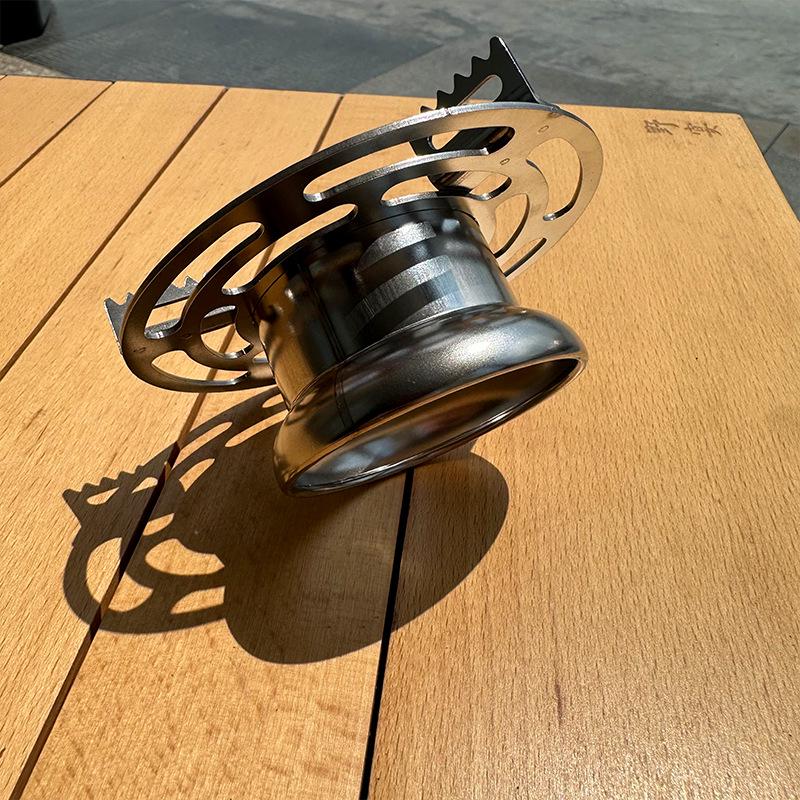 Aluminum Alloy Outdoor Alcohol Stove with Teapot and Insulated Heating Base for Picnic and Household Use