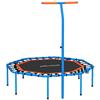 Fitness Trampoline, Workout Trampoline with Adjustable Handle, Stable and Quiet, for Indoor Use, Steel, Blue