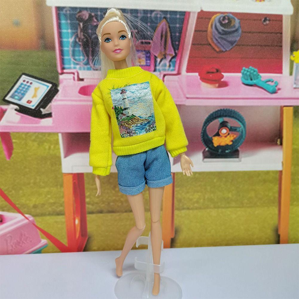 Kids Toy Top Doll Sweatshirt Outfits Handmade Hoodies 1/6 Dolls Clothes Doll Shorts Skirt