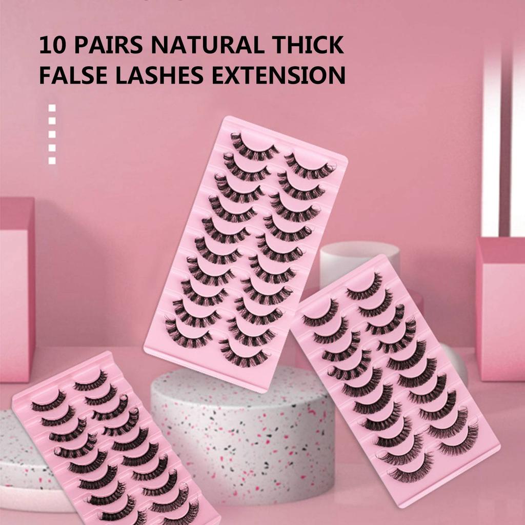 10 пар многоразовых самоклеящихся ресниц. Клей или подводка для глаз не требуются. Натуральные густые накладные ресницы для наращивания.