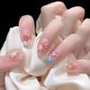 24 Pieces Cute Summer New Product Medium and Long Blush Nail Flower Love Star Nail Art Wearable Fake Nail Patch