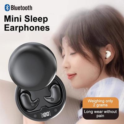 Мини-невидимые наушники для сна, беспроводные наушники Bluetooth 5.3, стереогарнитуры с шумоподавлением, водонепроницаемые спортивные наушники