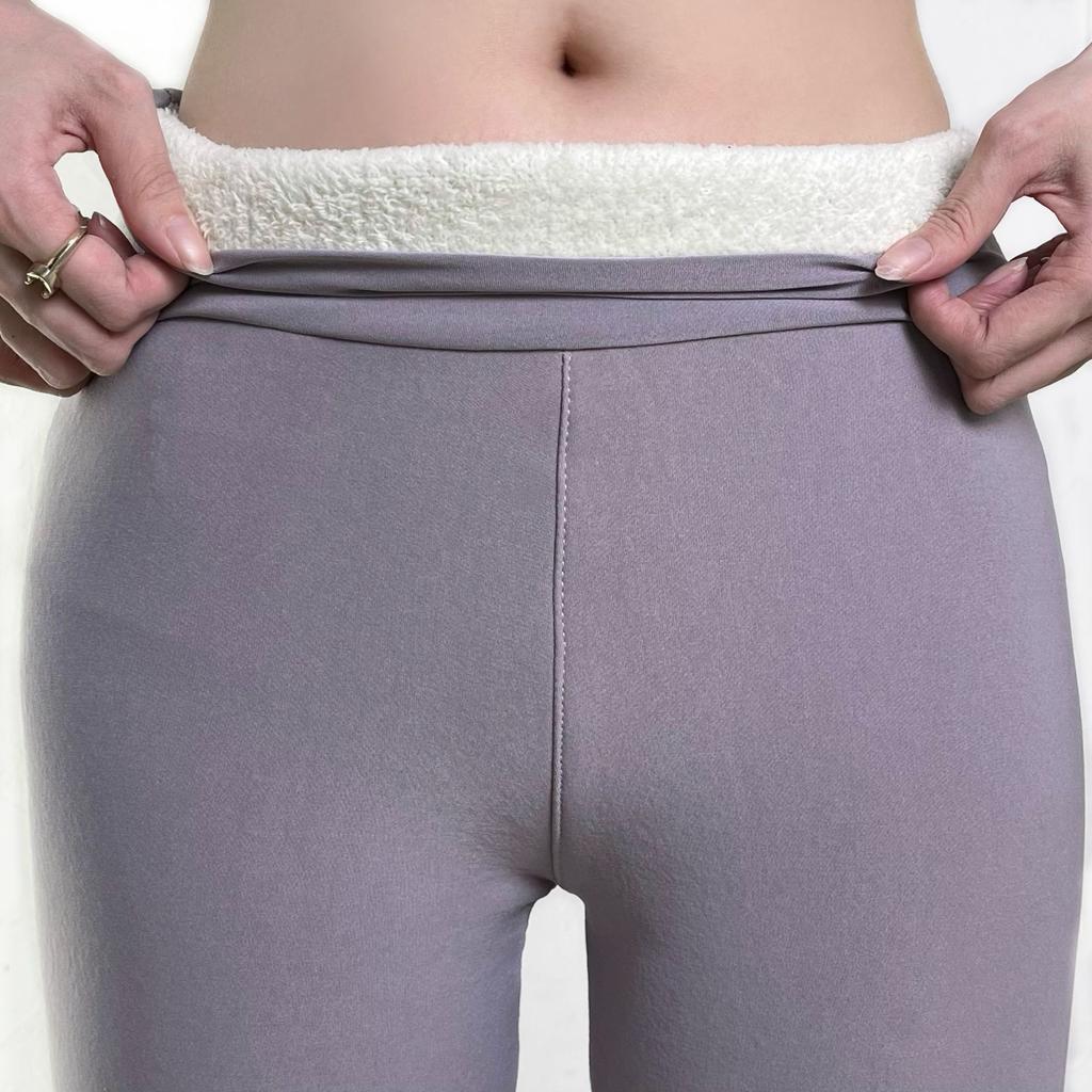 Зимняя верхняя одежда из овечьей шерсти, леггинсы с высокой талией для женщин, толстые и плюшевые теплые брюки, волшебные брюки, укороченные брюки для женщин