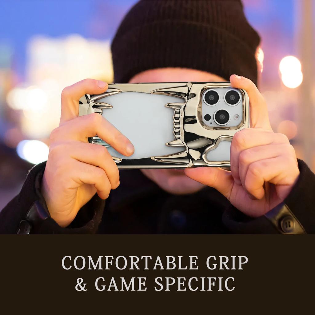 Полый скелет Зуб тигра Трехмерный пластиковый чехол для телефона для IPhone 16E 16 Pro Max 15 14 Plus 13 12 11 Защитная крышка