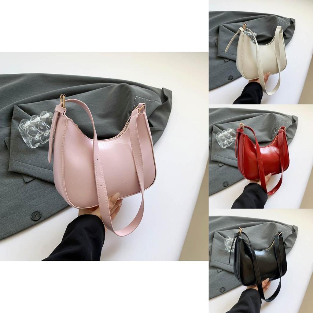 Stylish Retro Pu Handbag With Trendy Crescent Shape And Modern Aesthetic For Everyday Use
