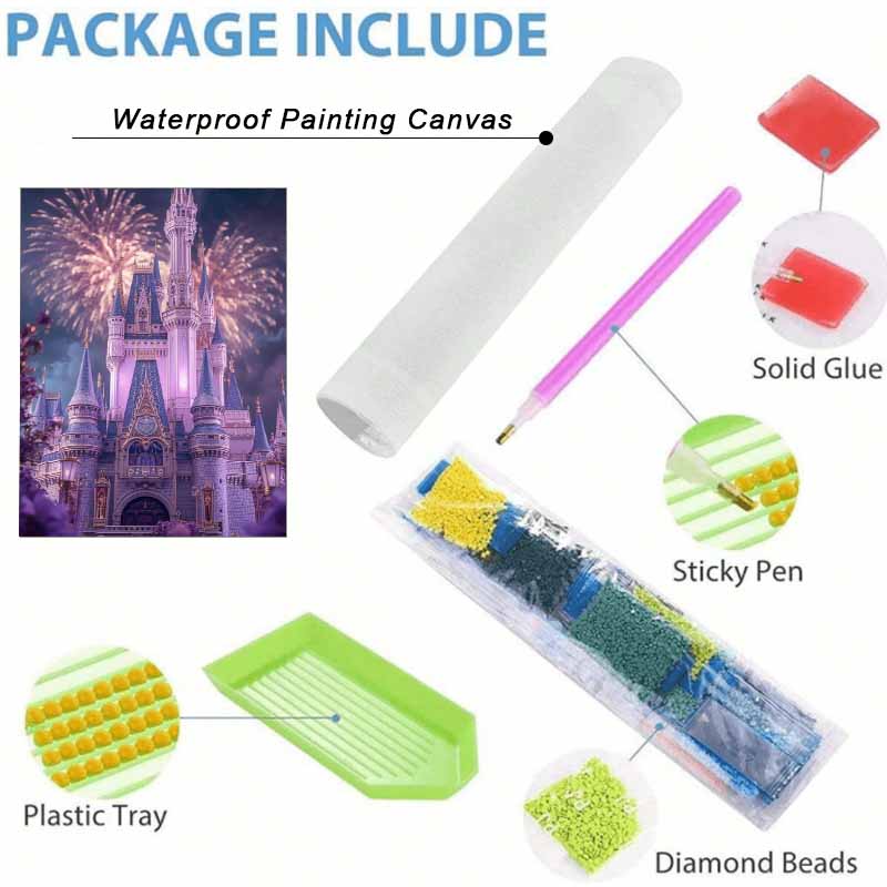 Disney Diamond Painting 5D DIY Enchanted Castle Diamond Painting Art Diamond Painting Kit Adult/Beginner Gift Idea Home Decor