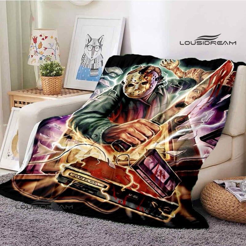 Friday the 13th Jason Print Blanket Fashion Home Decor Flannel Soft Cozy Blanket Home Travel Essential Birthday Gifts