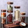 Acacia Wood Miscellaneous Grain With Lids Spice Jars Storage Pots Sealed Can Split Bottle