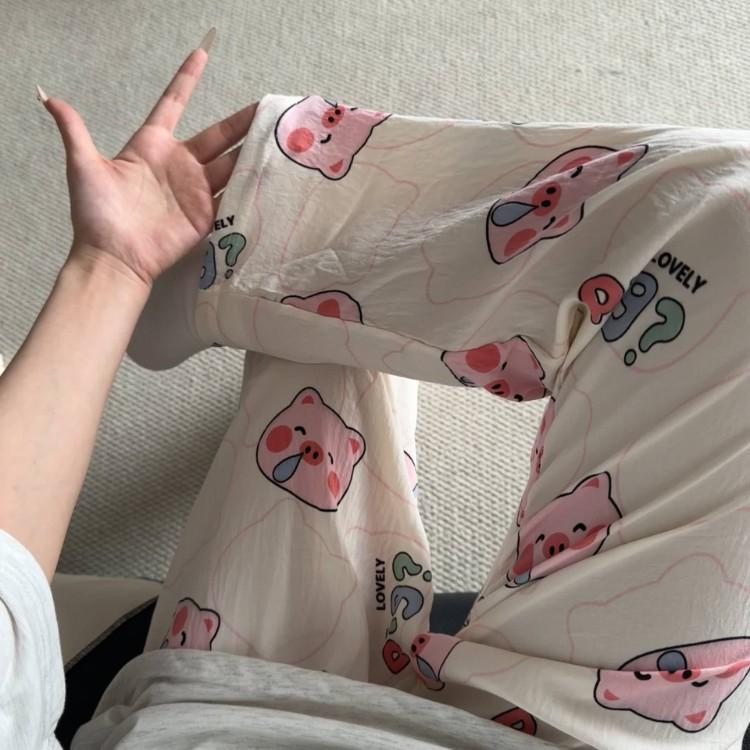 2026 New Style Lounge Pants for Women Loose Fit Wide Leg Casual Pajama Pants for Outdoor, Campus, Home