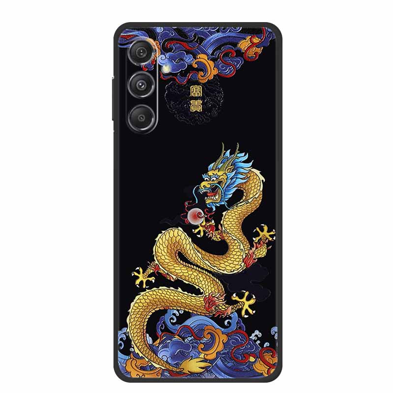 Чехол для Samsung Galaxy A16 5G 3D тиснение Черный Силикон Мягкая Задняя Крышка Чехол Для Samsung C55 M55 M35 A35 M34 A15 A25 S24 FE Чехол