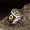 Egyptian Vintage Men Eye of Horus Ring Fashion Stainless Steel Ankh Cross Ring Biker Amulet Jewelry