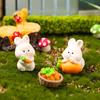 Миниатюрная фигурка кролика Пасхальный кролик из смолы Миниатюрные фигурки Маленькое животное Украшение для сказочного сада для микро-ландшафтов Горшечные растения Домик для кукол Верхушка для торта