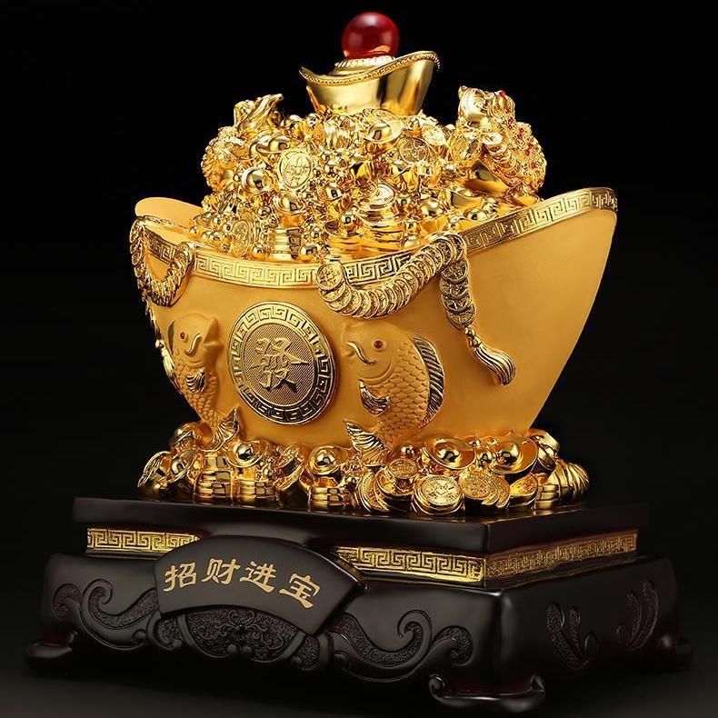 Чжаоцай Привлекает Богатство Золотые Слитки Украшения Горшки с Сокровищами Предметы Домашнего Обихода Подарки на Открытие Гостиные Украшения на Новоселье