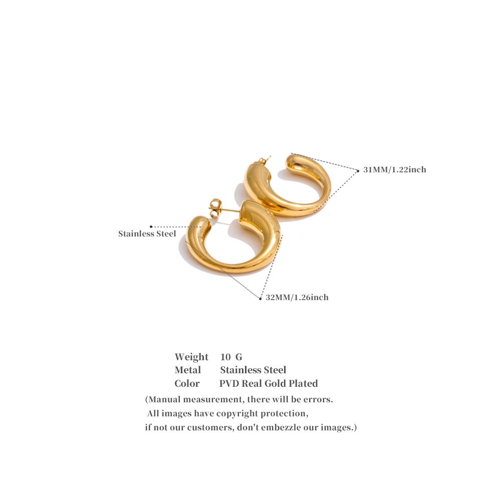 Eetit Минималистичные серьги необычной формы в виде буквы С из нержавеющей стали, модные, персонализированные, универсальные, повседневные, очаровательные, водонепроницаемые