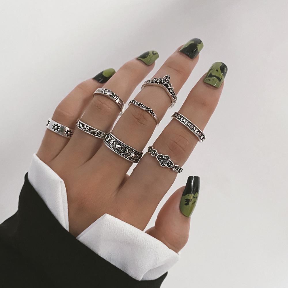 2023 женское кольцо, ювелирные изделия, ретро-кольцо с открытием, женское серебряное кольцо, комплект колец для милых девушек
