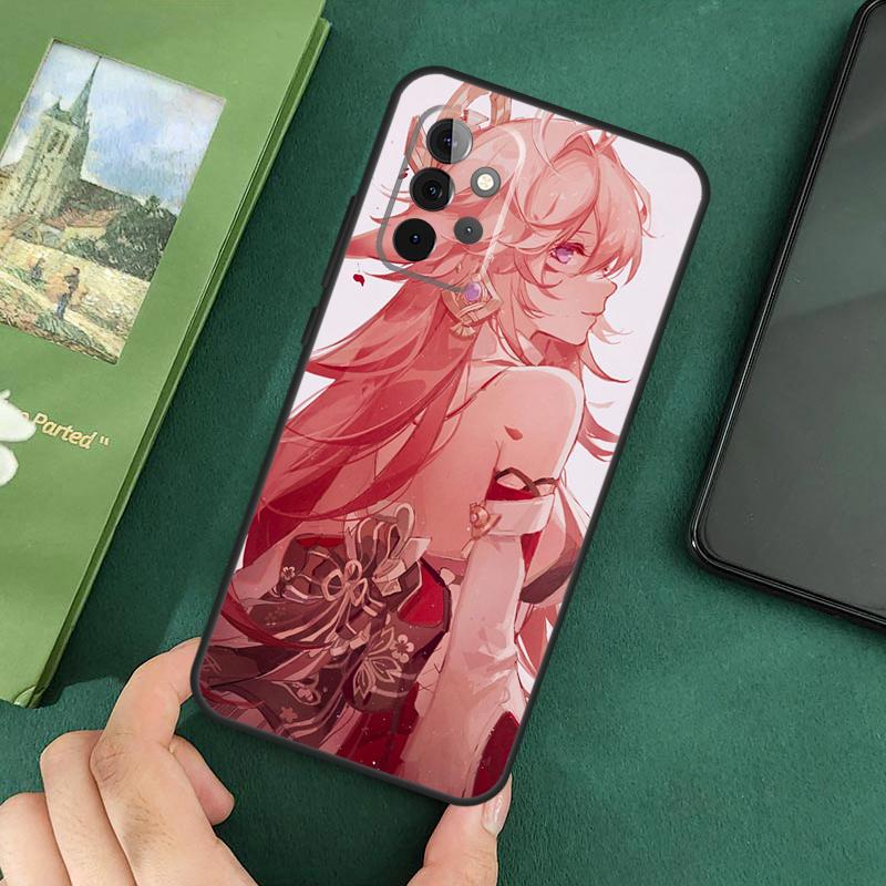 Чехол Genshin Impact Яэ Мико для Samsung Galaxy A54 A52S A52 A32 A22 A12 A72 A33 A53 A73 A14 A70 A51 A71