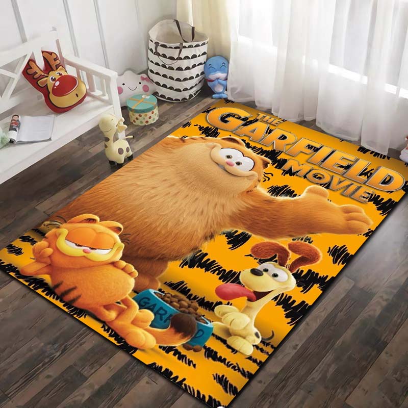 G Garfield Cartoon Cat Print Area Rug Non‑Slip Floor Mat Soft Carpet For Kids Bedroom Living Room Indoor Home Decor Holiday Gift