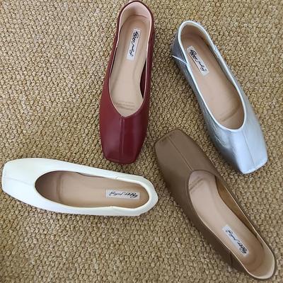 Нишевые туфли-одинарки с квадратным носком и мягкой подошвой, женские туфли феи для бабушки с квадратным носком, туфли Дуду, маленькие кожаные туфли