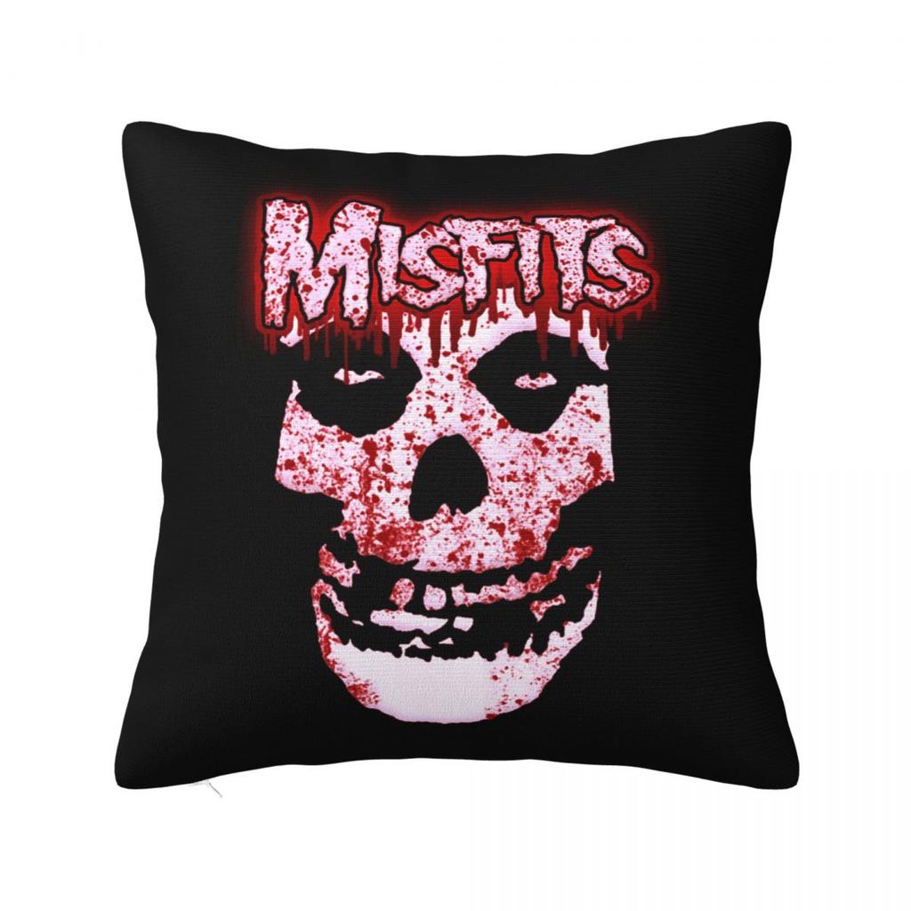 Misfits Skull Square Pillowcase Pillow Cover Polyester Cushion Decor Comfort Throw Pillow for Home Sofa